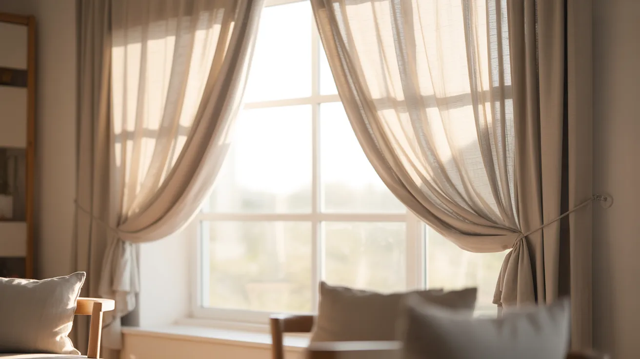 A cozy living room featuring a window and two chairs arranged for conversation.