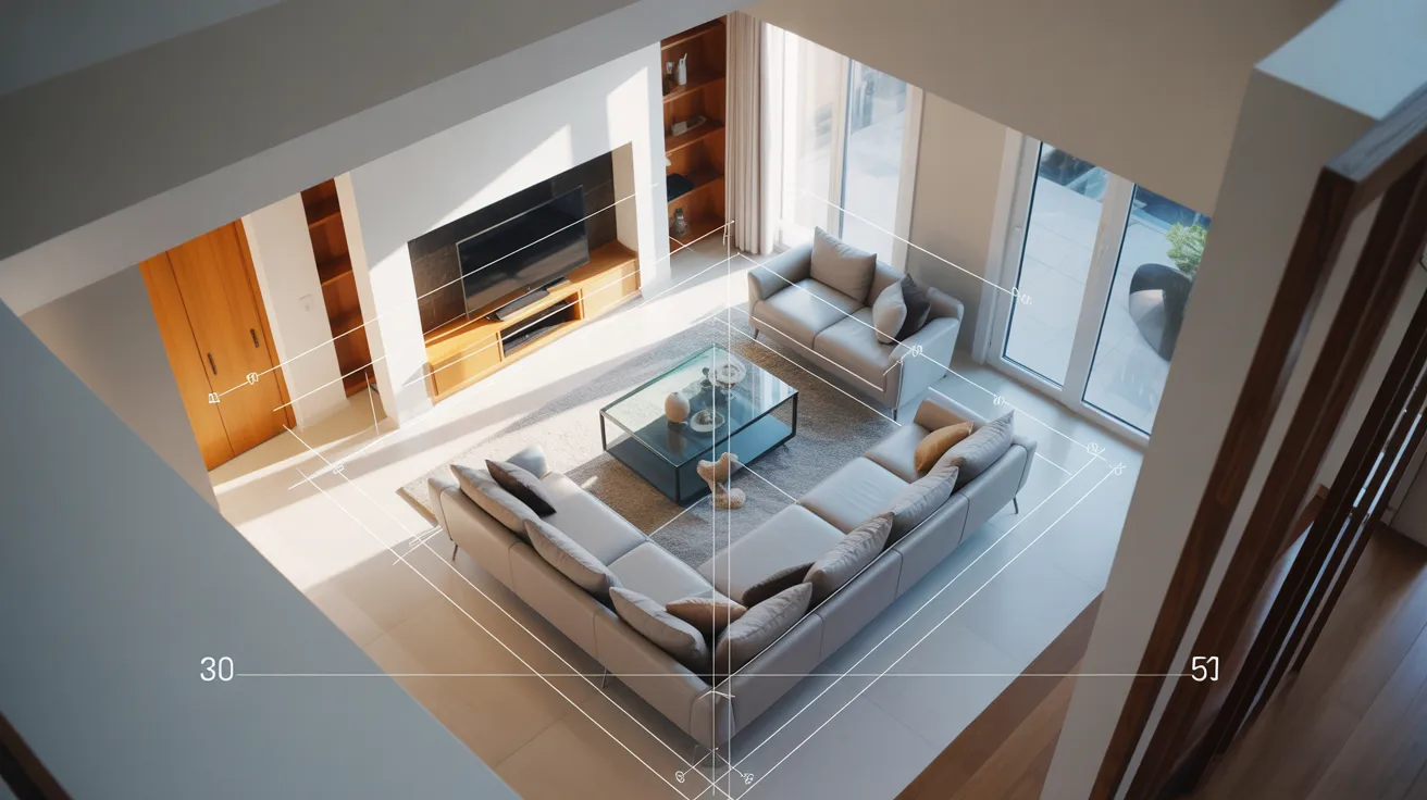 A modern living room featuring a large couch and a stylish coffee table, creating a cozy and inviting atmosphere