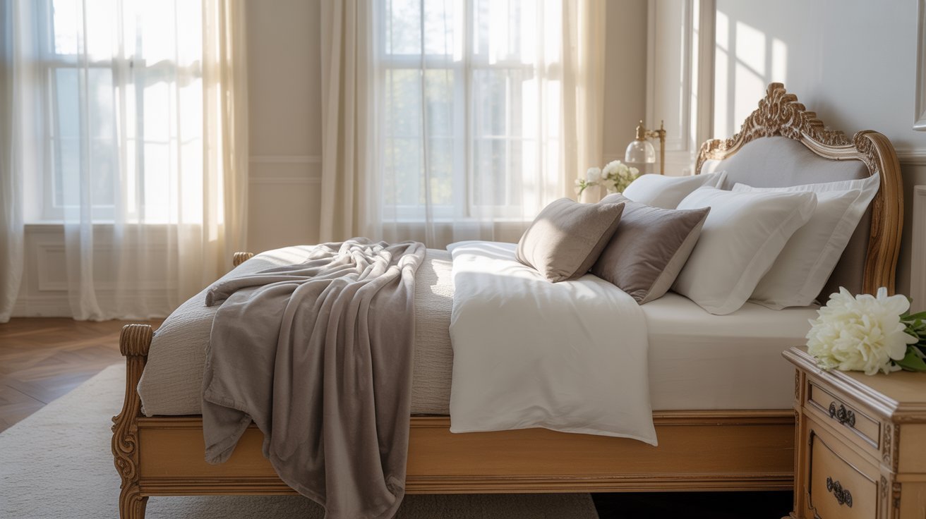 A cozy bedroom featuring a bed, a dresser, and a window allowing natural light to enter the space.