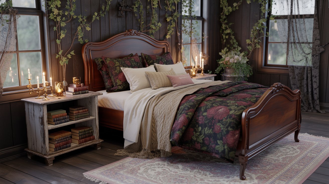  A cozy bedroom featuring a bed, a nightstand, and a window allowing natural light to enter the space.
