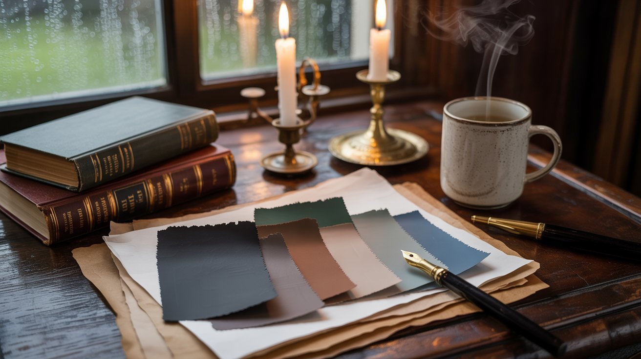 A cup of coffee and an open book sit on a table beside a window, creating a cozy reading atmosphere.