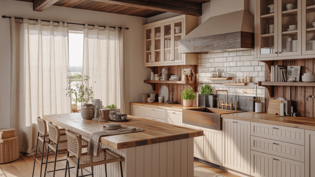 A kitchen featuring wooden floors and white cabinets, creating a bright and inviting atmosphere.
