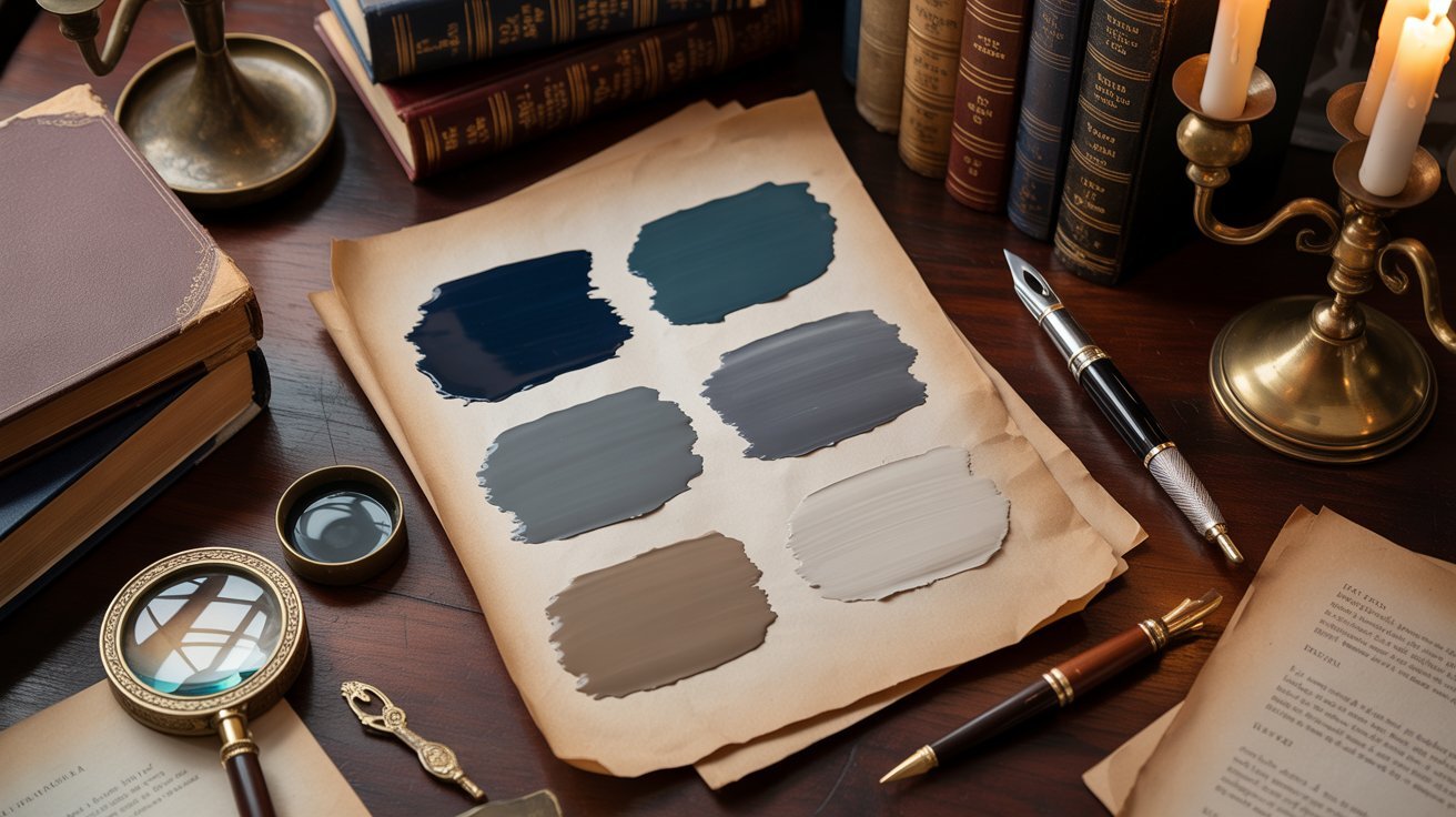 A table displaying a book, a lit candle, and a magnifying glass, creating a cozy reading atmosphere.
