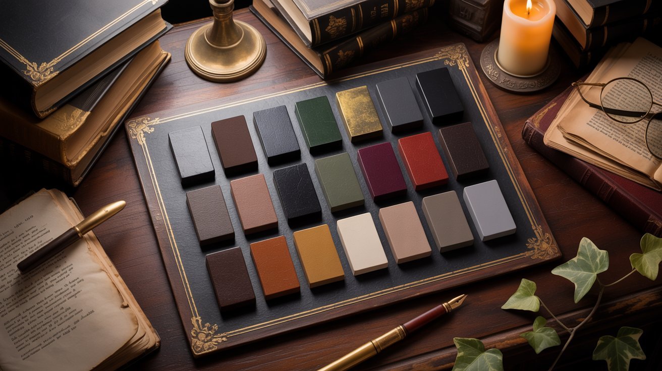 Color palette showcasing hues for the new Game of Thrones board game, featuring deep blues, greens, and earthy tones.