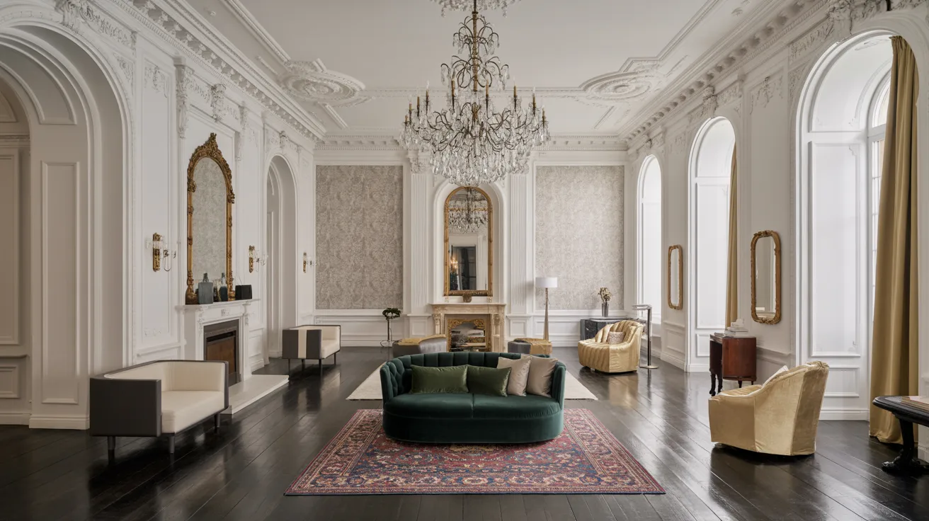 The grand ballroom at the Grand Hotel in New York, featuring elegant chandeliers and ornate decor.