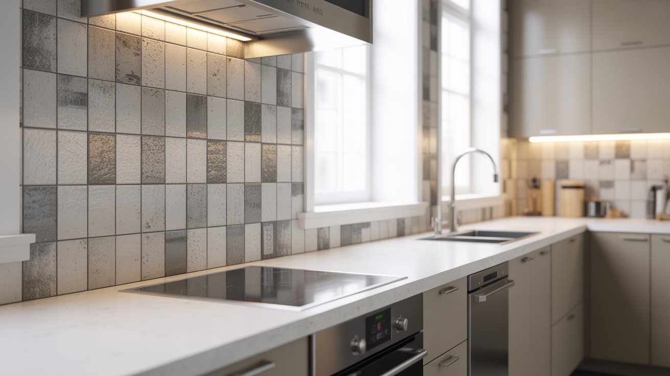 A modern kitchen featuring a sink, stove, and oven, showcasing a functional cooking space.
