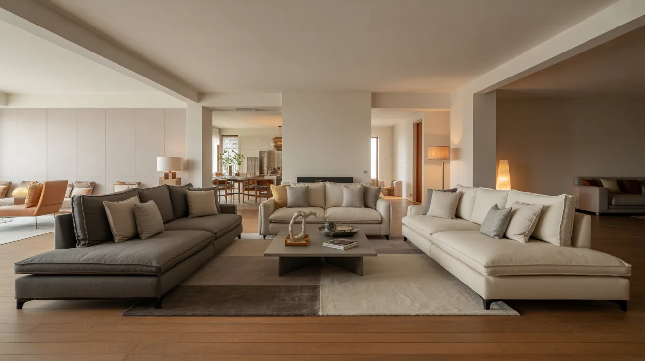 A cozy living room featuring a sofa, coffee table, and chairs arranged for relaxation and socializing.