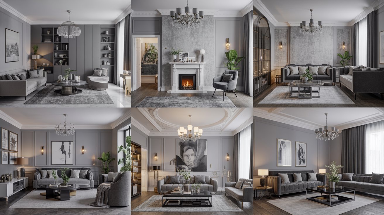 A collage showcasing various living room furniture styles, including sofas, chairs, and tables in diverse designs.