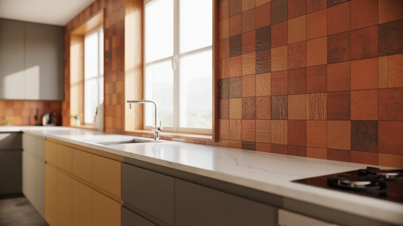 A kitchen featuring a wooden wall and a window, creating a warm and inviting atmosphere.
