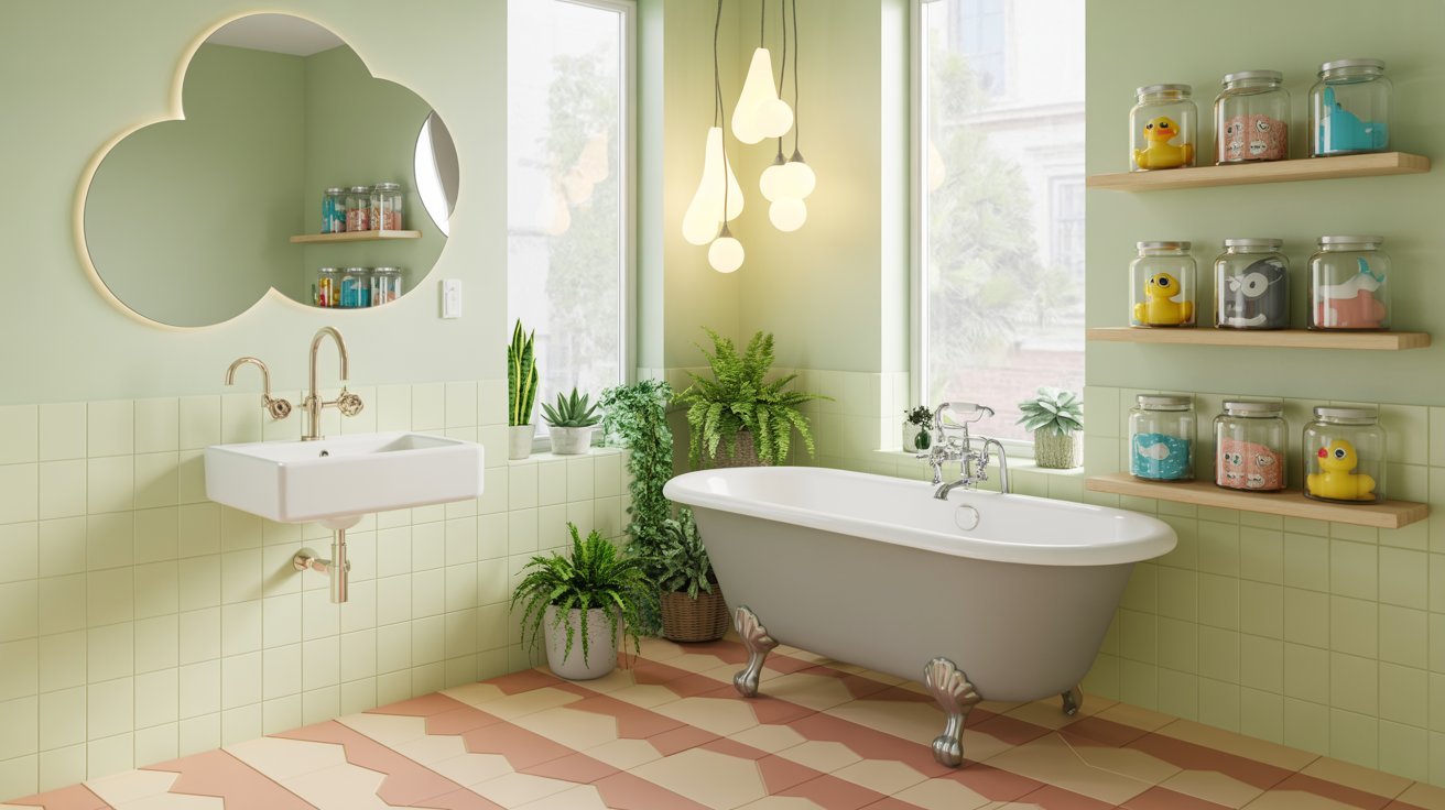 A bathroom featuring a bathtub, sink, and decorative plants for a fresh and inviting atmosphere